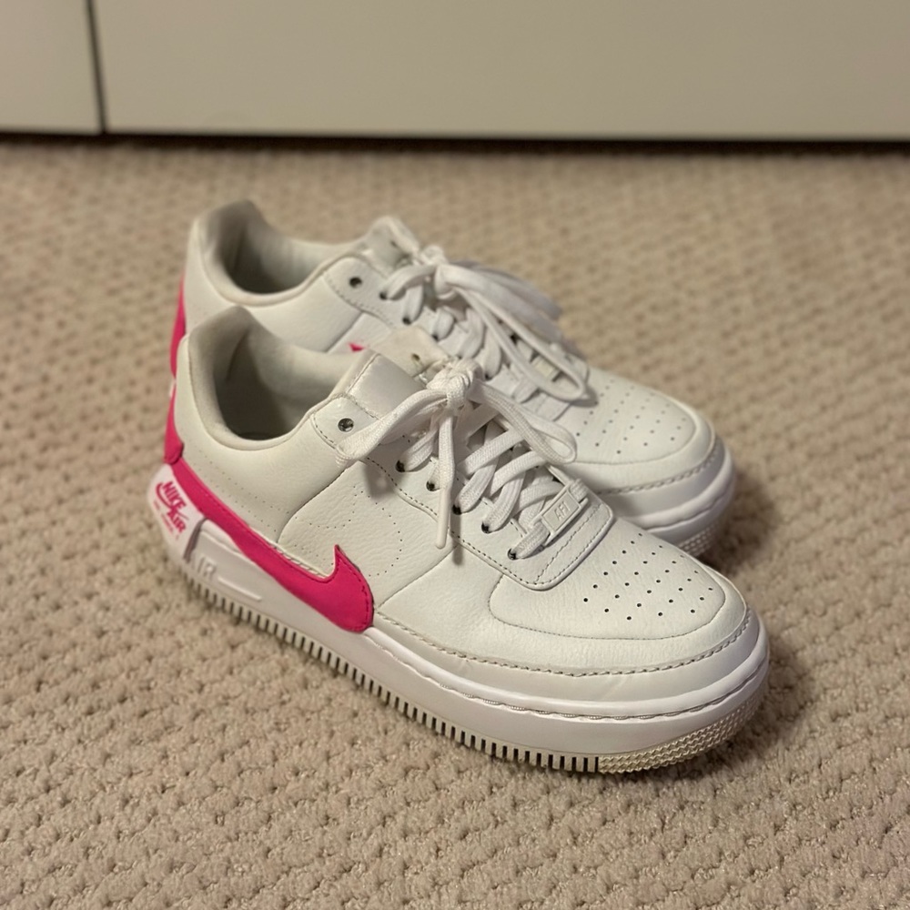 Nike women’s Air Force 1 Jester XX white and pink. Size 7.5.